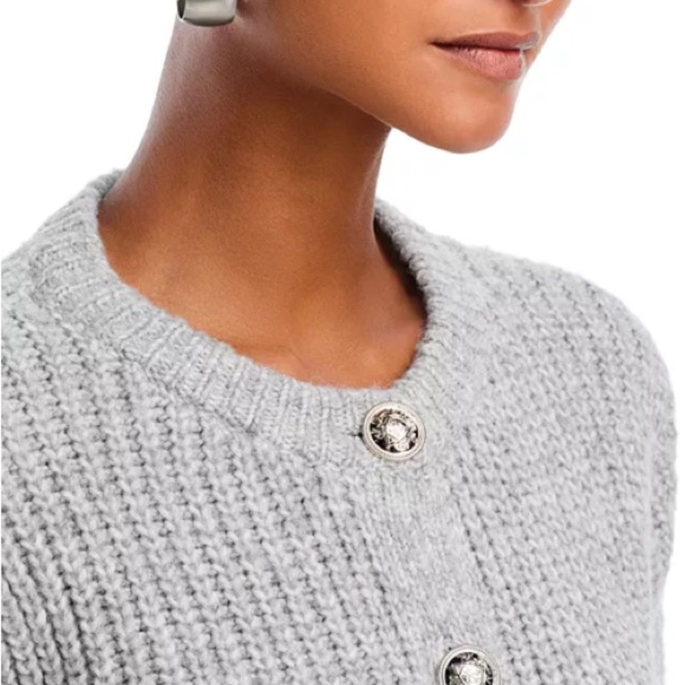 Aqua Light Gray Women's Cardigan - Picture 4 of 10